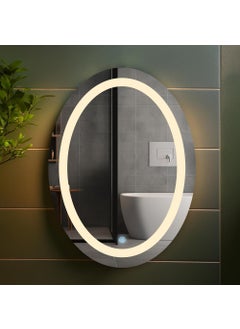 Germa Sanitarywares Germa Sanitarywares LED Mirror for Bathroom with 3Lights Color Tone and Touch SensorLed Mirror for Bathroom Living Bed RoomDimmable and Memory Function Wall MirrorOval Shape18x24Inch  - Image 2