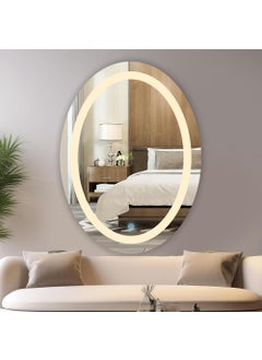 Germa Sanitarywares Germa Sanitarywares LED Mirror for Bathroom with 3Lights Color Tone and Touch SensorLed Mirror for Bathroom Living Bed RoomDimmable and Memory Function Wall MirrorOval Shape18x24Inch  - Image 3
