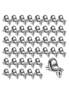 Y&D SYOSI 50 Pcs Shelf Support Pegs, Zinc Alloy Pins 5mm Peg for Bookcase Cabinet Closet Wardrobe Glass Shelves (Silver)  - Image 1