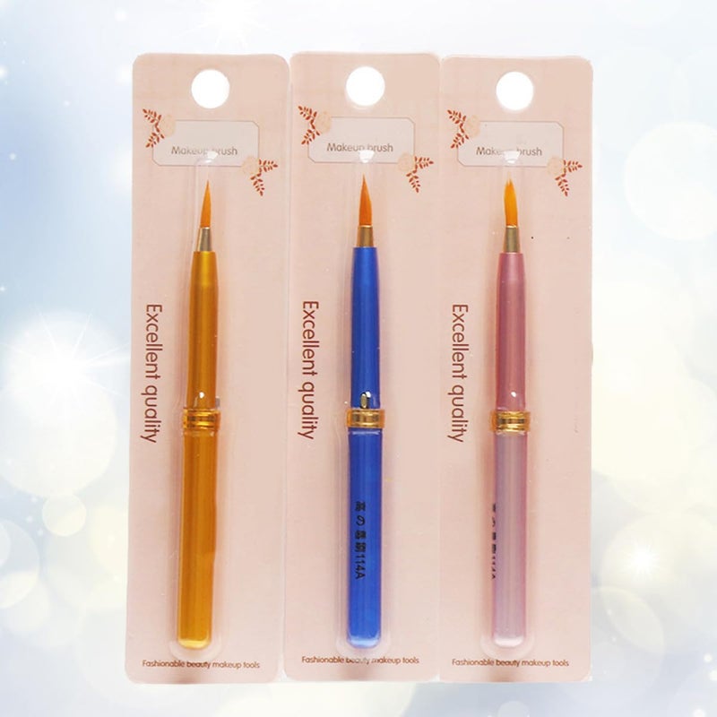 3Pcs Lip Liner Brush and Beauty Brush Set Multi-Function Cosmetic Makeup Tools for Women Professional Lipstick Application Random Color Random Color - Image 3