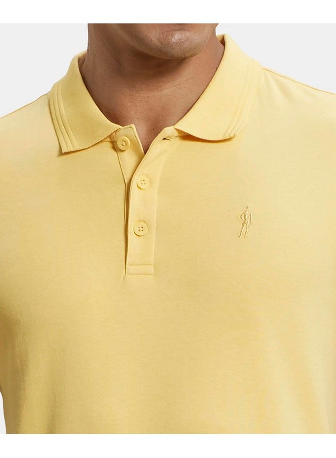 JOCKEY Jockey Men's Regular Fit Half Sleeved Polo T-Shirt Logo 3912_Corn Silk_M - Image 4