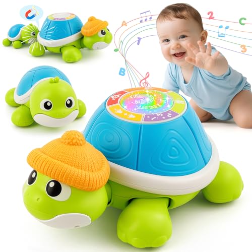 Jumlys Baby Toys 612 Months Musical Turtle Crawling Infant Toys for Tummy Time Early Learning Educational Toys for 7 8 9 10 11 Month Ideal Christmas Birthday Gifts for Boys Girls Age 1 Years Old - Image 1