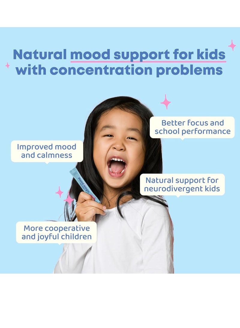 JoySpring Mood Magic for Kids – Natural Mood Support Pixie Sticks Candy with Saffron Extract, Magnesium Citrate & Vitamin D3 | Sugar-Free Powder Drink or Candy | 25 Servings | 4+ Years - Image 2