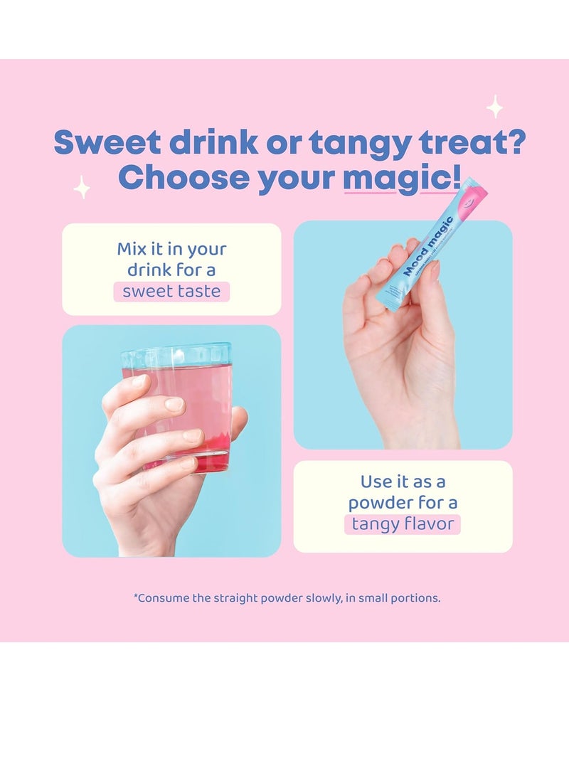 JoySpring Mood Magic for Kids – Natural Mood Support Pixie Sticks Candy with Saffron Extract, Magnesium Citrate & Vitamin D3 | Sugar-Free Powder Drink or Candy | 25 Servings | 4+ Years - Image 4