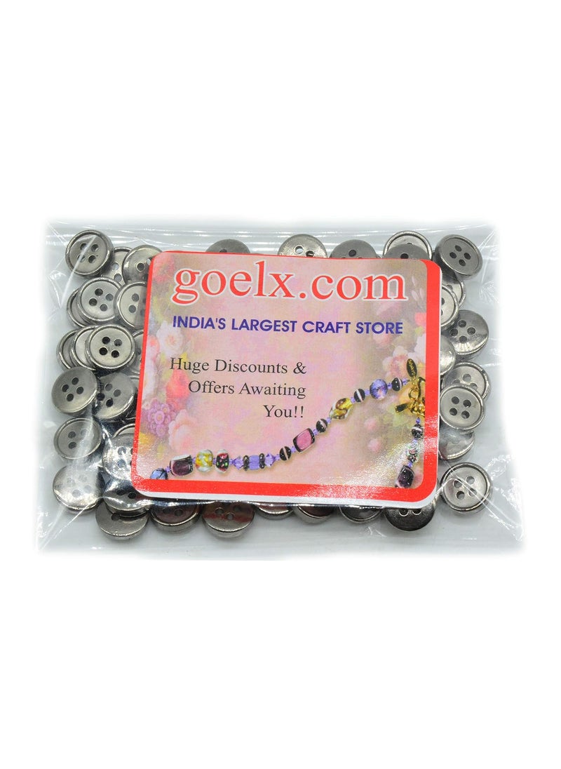 GOELX Goelx Buttons100 pcs for Sewing Shirts and Crafts 1cm 4 Holes  - Image 2