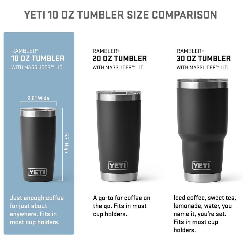 YETI كوب ييتي رامبلر 10 أونصة، فولاذ مقاوم للصدأ، معزول بالفراغ بغطاء مغناطيسي، أزرق - Image 2