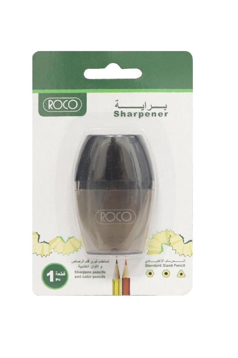 ROCO Pocket Sharpener Single Hole Transparent Black