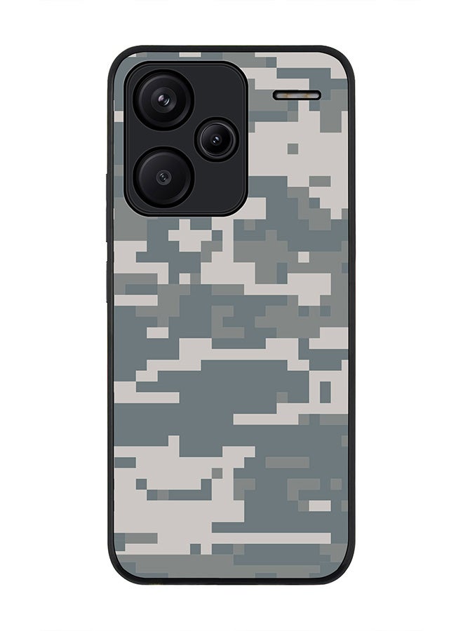 Stylizedd Rugged Black Edge Case for Xiaomi Redmi Note 13 Pro Plus, Slim fit Flexible Anti Drop Thin Cover-  Digital Camo - Image 1
