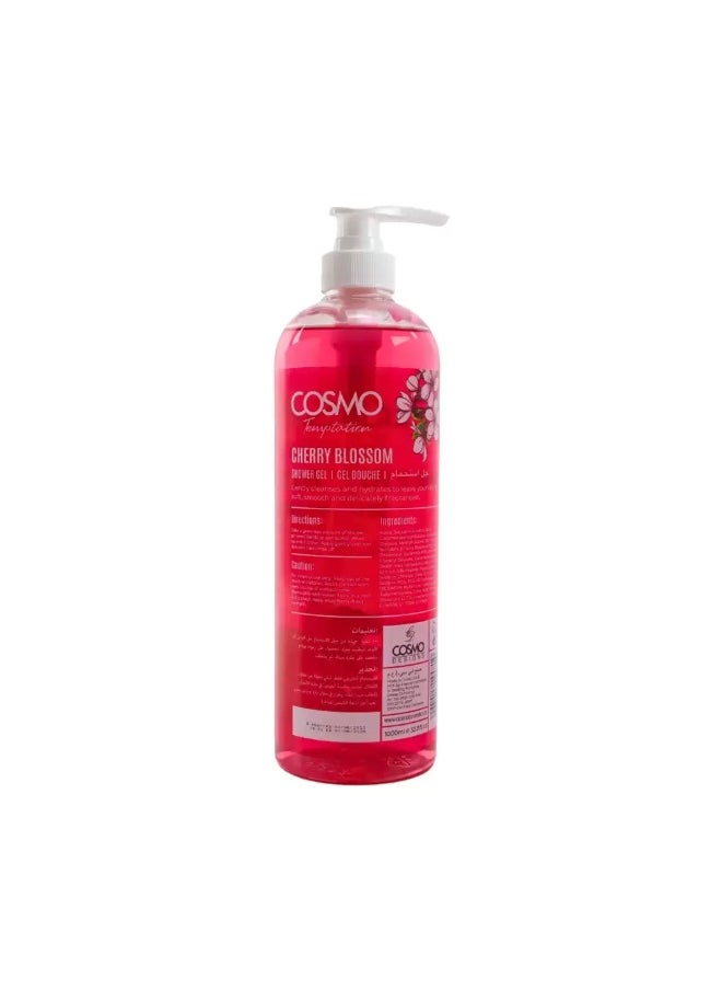 COSMO Cosmo Temptation Cherry Blossom Shower Gel Feel Revived- 1000ml  - Image 2