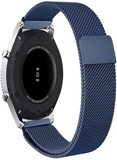 Bikson Stainless Steel Loop Strap Wrist Band For Smart Watch Samsung Galaxy Watch 46mm / Huawei GT2 / Gear S3 Frontier and Classic / Honor Magic 2 / Fossil - 22mm - Navy 