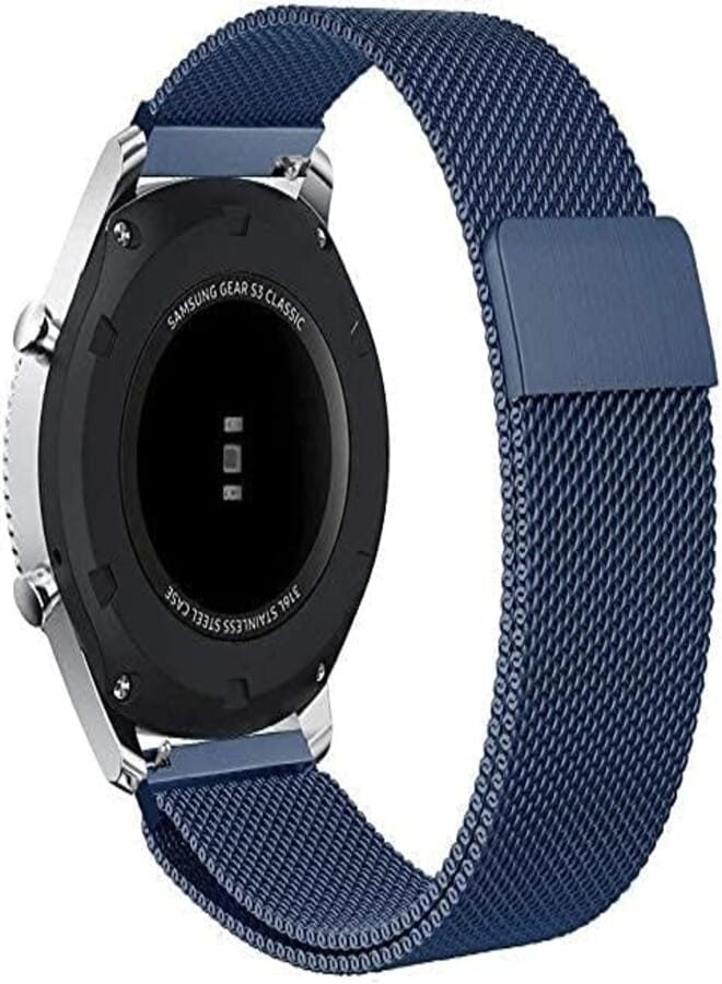 Stainless Steel Loop Strap Wrist Band For Smart Watch Samsung Galaxy Watch 46mm / Huawei GT2 / Gear S3 Frontier and Classic / Honor Magic 2 / Fossil - 22mm - Navy