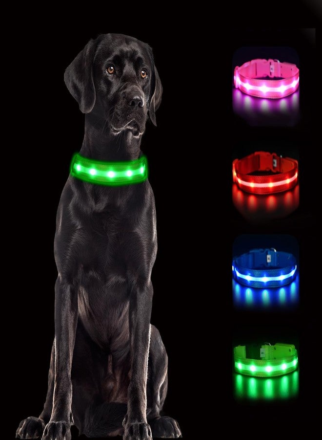CHUKCHI LED Dog Collar Rechargeable,Waterproof Flashing Collar,Light Up Glow Collar, Adjustable Soft Safety Light Up for Small Medium Large Dogs Walking Camping at Night (Green-M) - Image 1