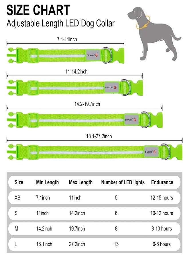 CHUKCHI LED Dog Collar Rechargeable,Waterproof Flashing Collar,Light Up Glow Collar, Adjustable Soft Safety Light Up for Small Medium Large Dogs Walking Camping at Night (Green-M) - Image 2