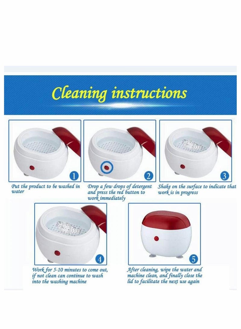 Excefore Mini Jewelry Cleaner, Ultrasonic Cleaner Mini Cleaning Machine For Cleaning Jewelry Watches Rings Commercial Home Use  - Image 5