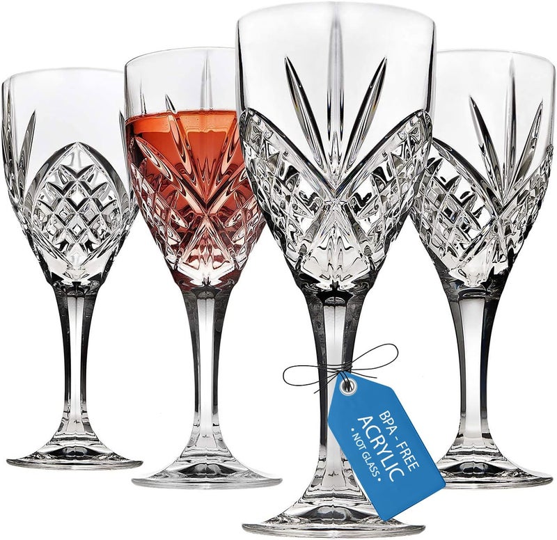 Godinger Wine Glasses Goblets, Shatterproof and Reusable Acrylic - Dublin Collection, Set of 4 - Image 1