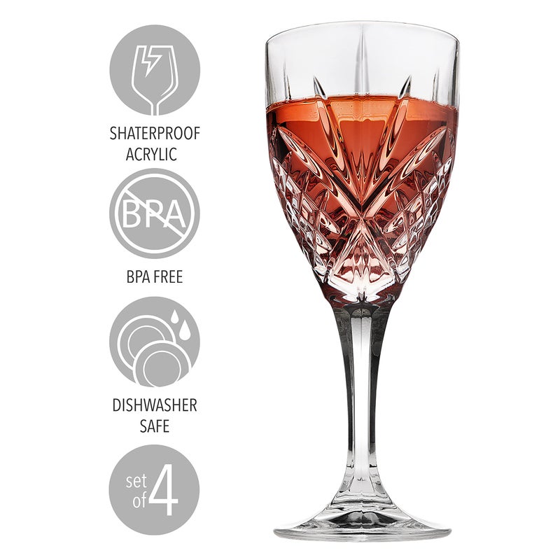 Godinger Wine Glasses Goblets, Shatterproof and Reusable Acrylic - Dublin Collection, Set of 4 - Image 2