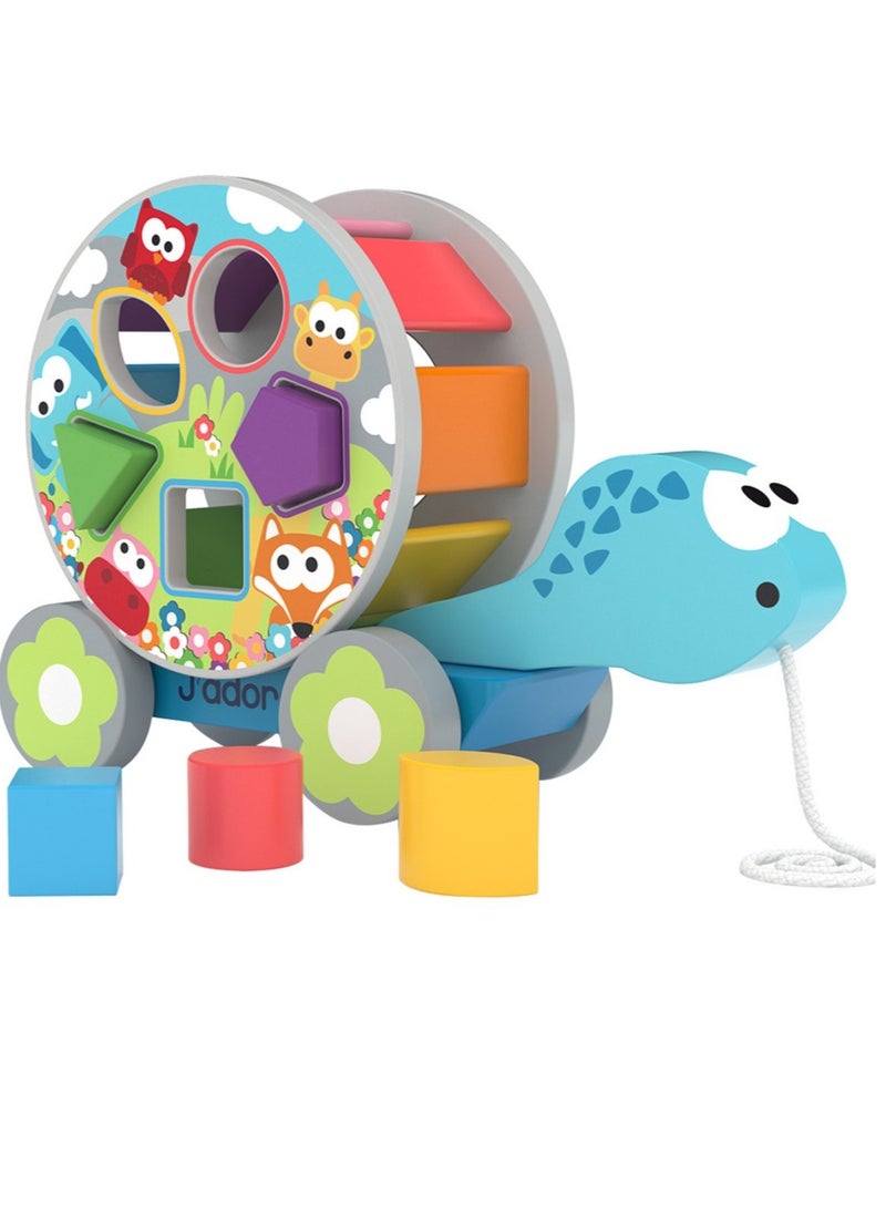 جي'أدور مركز النشاط الخشبي مثلث اللعب، مكعبات الأبجدية، ساعة العداد، مكعب نشاط للأطفال الصغار 5 في 1، ألعاب نشاط للأطفال، تعلم مونتيسوري، ألعاب خشبية للأطفال - Image 2