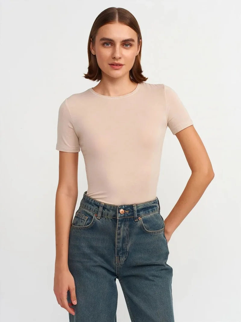ديلفين DILVIN Women's Slim Fit Crew Neck T-Shirt