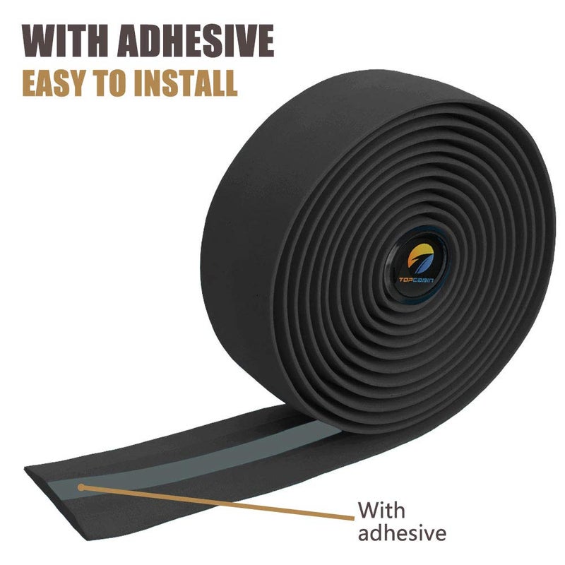 TOPCABIN® Camouflage Series Comfort Gel Road Bike Handlebar Tape Bike Bar Tape with Reflective Bar Plugs - Image 4