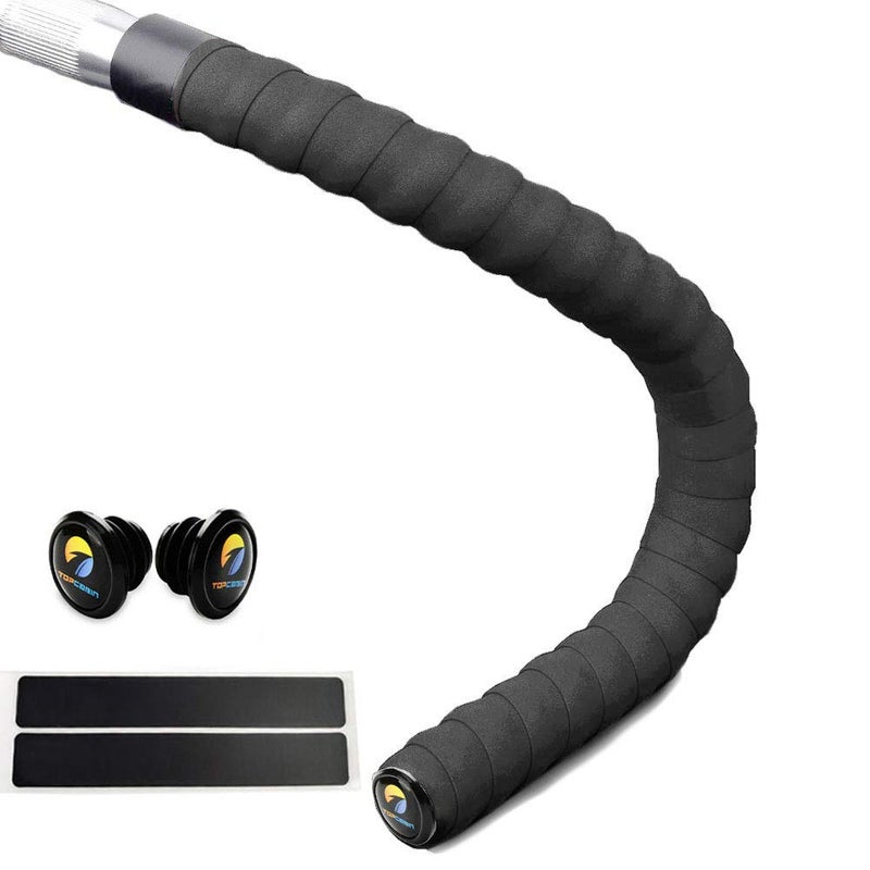 TOPCABIN® Camouflage Series Comfort Gel Road Bike Handlebar Tape Bike Bar Tape with Reflective Bar Plugs - Image 1