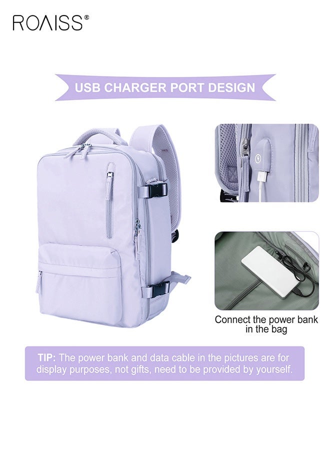 roaiss Travel Backpack for Men Women Carry On Backpack with USB Charging Port Shoe Compartment 15.6 Inch Laptop Backpack Flight Approved College School Bag Casual Daypack for Weekender Business Hiking - Image 4