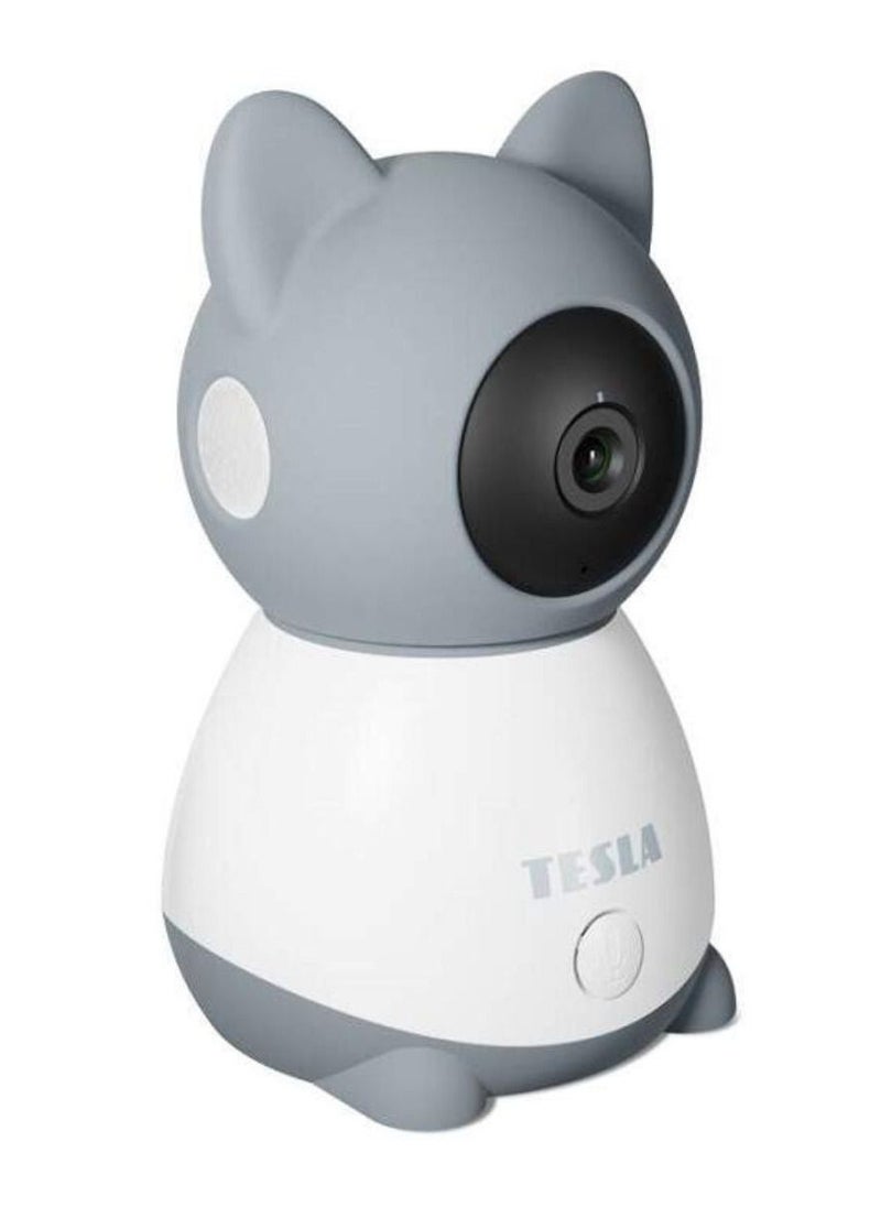 Tesla - Smart 360 Degree Baby Camera with Motion & Sound Detection & HD Resolution & Tesla Home App - Grey - Image 1