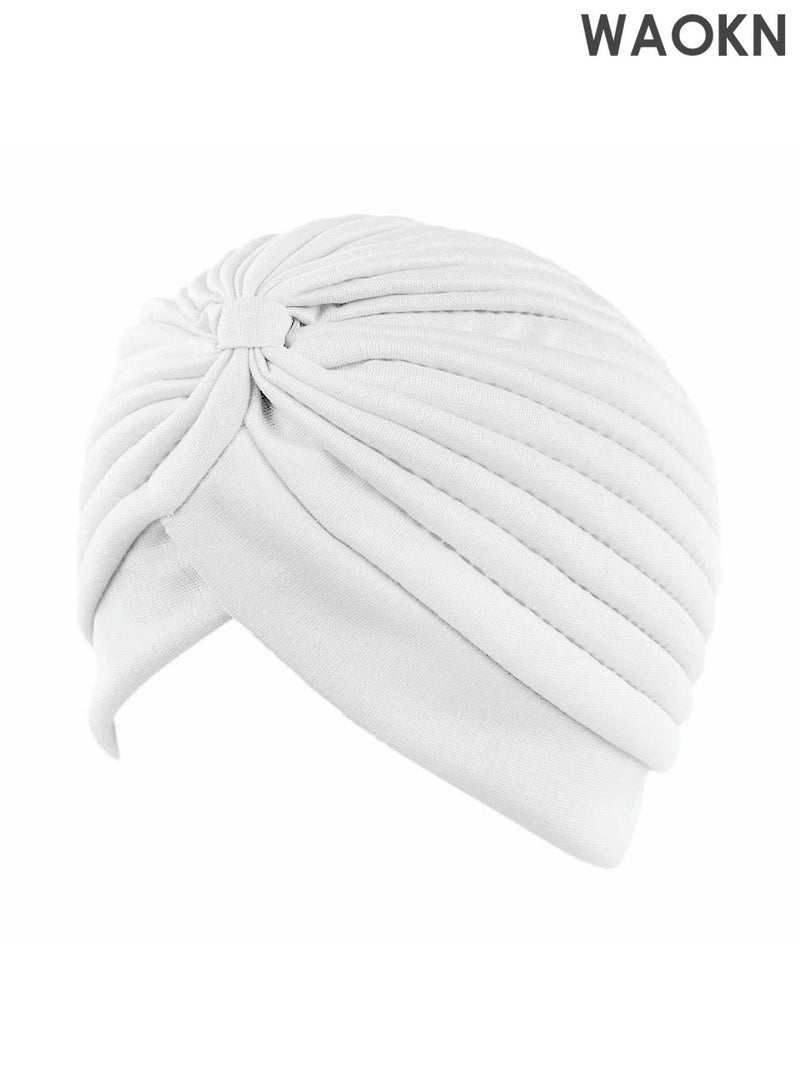 WAOKN 3 Pieces Turbans for Women No Snag Scarf Soft Turban Head Wrap Pleated Beanie Cap  For Home Wear Dinners Or Events Hat Cap Bone Bonnet Secure and Elegant for Daily and Eid Wear - Image 4