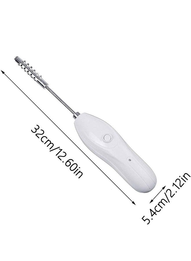 Electric Fruit & Vegetable Corer – Rechargeable 30W Veggie Drill with 2 Cutter Heads, Stainless Steel Core Remover & Fish Scale Scraper for Zucchini, Cucumbers, and More (White) - Image 2