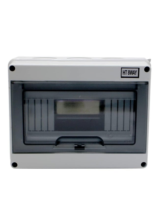 melfi Melfi IP65 ABS Transparent Cover Electrical Box â€“ Waterproof Distribution Protection Box for Circuit Breaker, Indoor Wall-Mount, and Din Rail Power Switch Control (8 WAY)  - Image 1