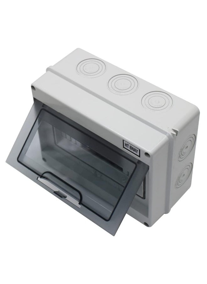 melfi Melfi IP65 ABS Transparent Cover Electrical Box â€“ Waterproof Distribution Protection Box for Circuit Breaker, Indoor Wall-Mount, and Din Rail Power Switch Control (8 WAY)  - Image 3