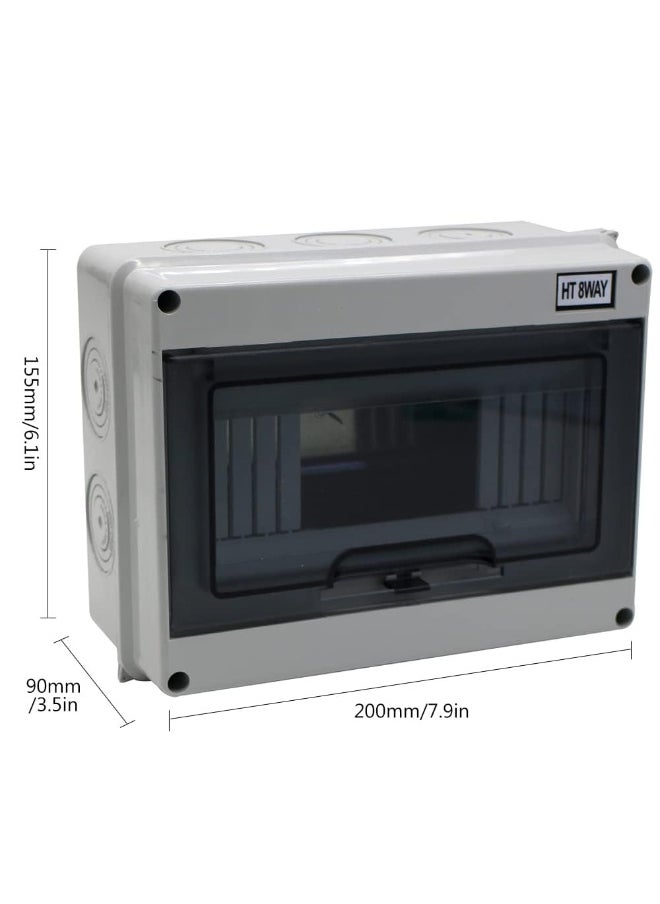 melfi Melfi IP65 ABS Transparent Cover Electrical Box â€“ Waterproof Distribution Protection Box for Circuit Breaker, Indoor Wall-Mount, and Din Rail Power Switch Control (8 WAY)  - Image 2