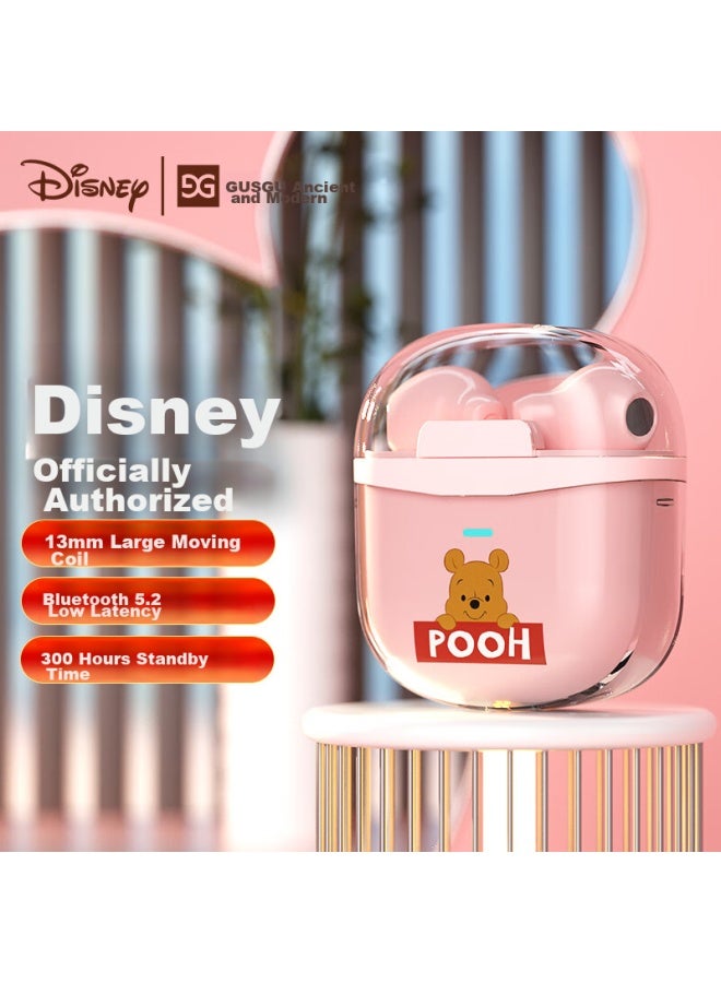 Gusgu Disney Co-branded True Wireless Bluetooth Earphones, Semi-in Ear Music Sports Running Noise-cancelling Headphones, Compatible With Apple Huawei Xiaomi Phones, Pink Ce-823v - Image 1