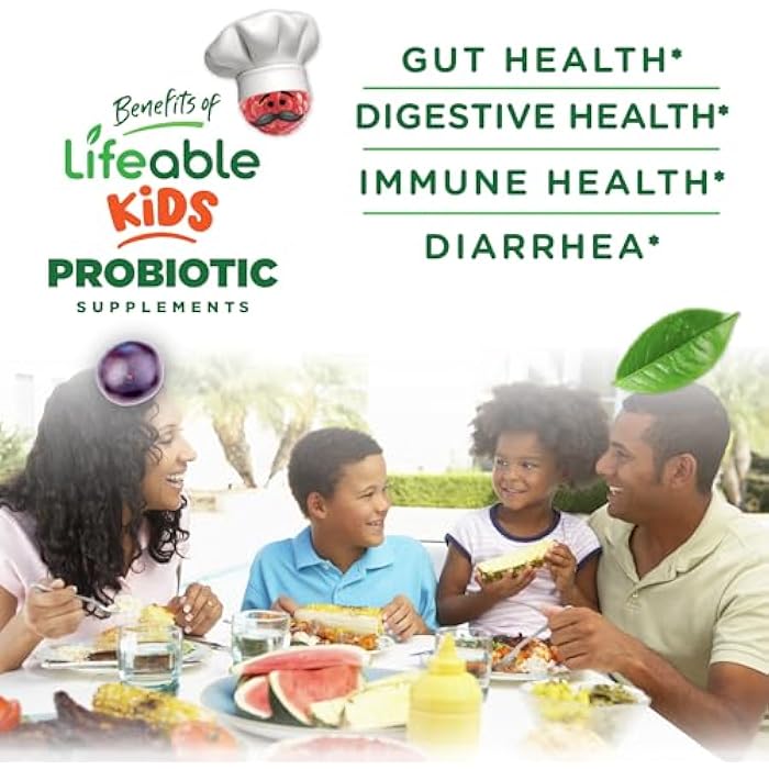 Lifeable Kids Probiotics Gummies | 2 Billion CFU | Great Tasting Kids Probiotic Gummies | for Gut Health, Digestive Support, and Immune Support | 90 Probiotic Gummies for Kids and Toddlers | Lifeable - Image 3