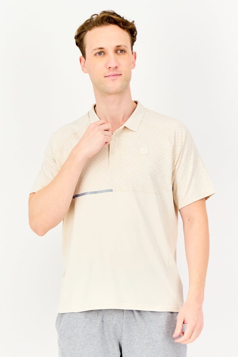 PUMA Men Sportswear Fit Brand Logo Training Polo Shirt, Beige - Image 1