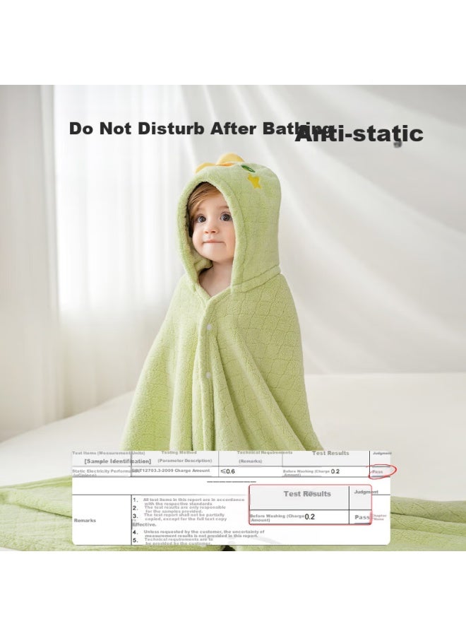 Ouyun Baby Bath Towel, Coral Fleece Quick-dry Children's Cape Bathrobe With Hood, Baby Bathing Robe, Rabbit Pattern, 135*65 - Image 2
