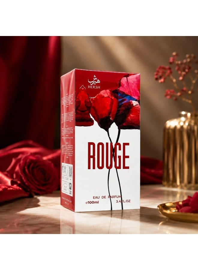 هيرش عطر العز للعود "هيرش روج" (Hersh Rouge) - أو دو بارفان 100 مل - للجنسين - عطر شرقي زهري منعش - Image 4