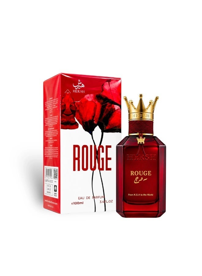 هيرش عطر العز للعود "هيرش روج" (Hersh Rouge) - أو دو بارفان 100 مل - للجنسين - عطر شرقي زهري منعش - Image 3