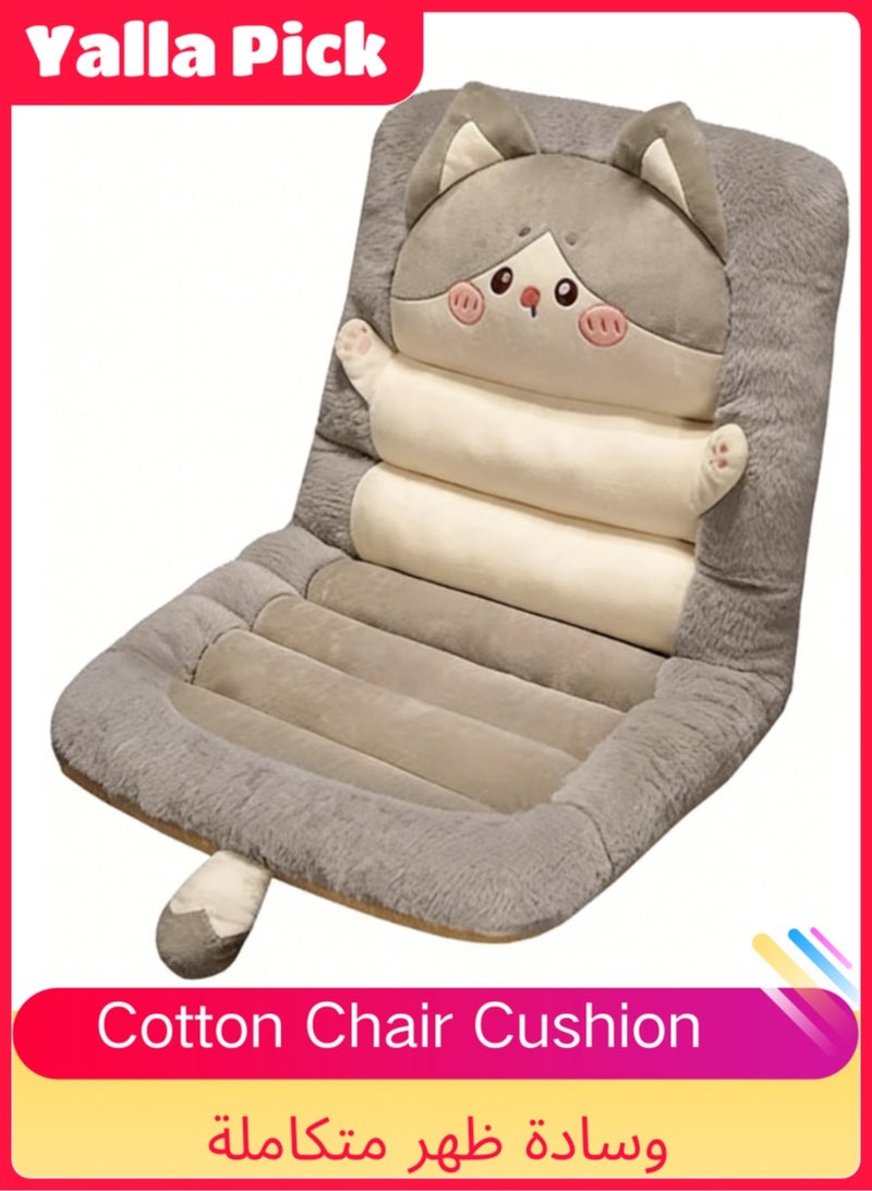 يلا بيك وسادة مقعد كرسي متكئ متكامل، وسادة مسند ظهر من القطن المخملي من البولي بروبيلين، وسادة دعم للظهر لكرسي المكتب والأريكة ومقعد السيارة، وسادة كبيرة سميكة للجسم - Image 1