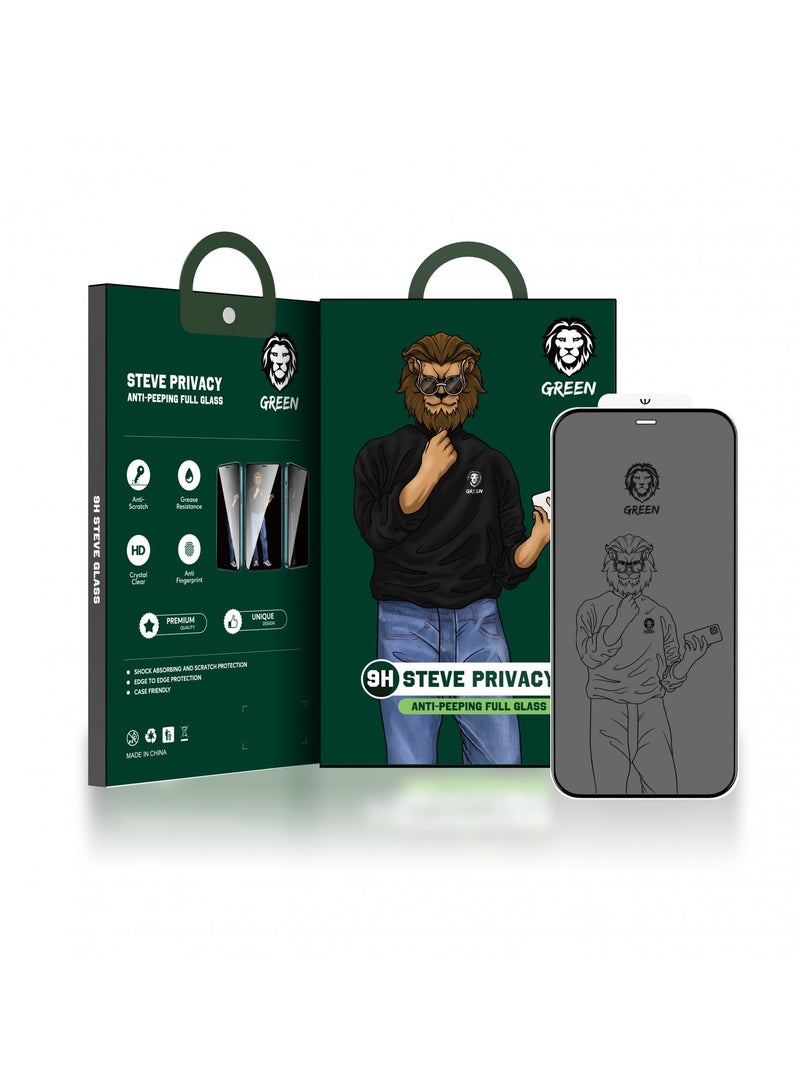 GREEN LION 9H Steve Privacy Full Glass Screen Protector for iPhone 12 and 12 Pro ( 6.1" ) - Black - Image 4