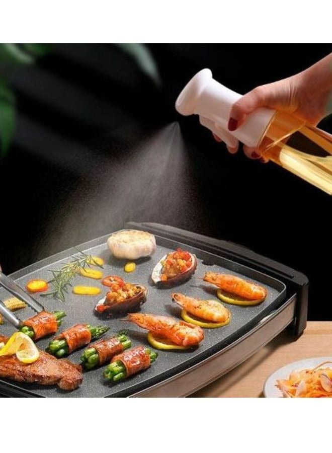 بخاخ زيت زجاجي قابل لإعادة التعبئة لمختلف الزيوت بما في ذلك زيت الزيتون أو رذاذ الطهي أو الخل 200 مل أبيض - Image 4