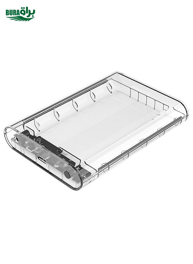 BURAQ - ORICO 3139U3 3.5 inch SATA HDD USB 3.0 Micro B External Hard Drive Enclosure Storage Case(Transparent) - Image 1