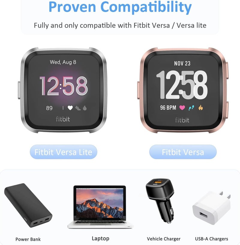 Meliya Charger for Fitbit Versa 2 Only, Magnetic USB Fast Charging Dock Stand with Power Cable Cord for Versa 2 - Image 2