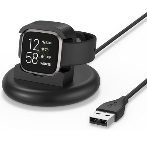 Meliya Charger for Fitbit Versa 2 Only, Magnetic USB Fast Charging Dock Stand with Power Cable Cord for Versa 2 - Image 1