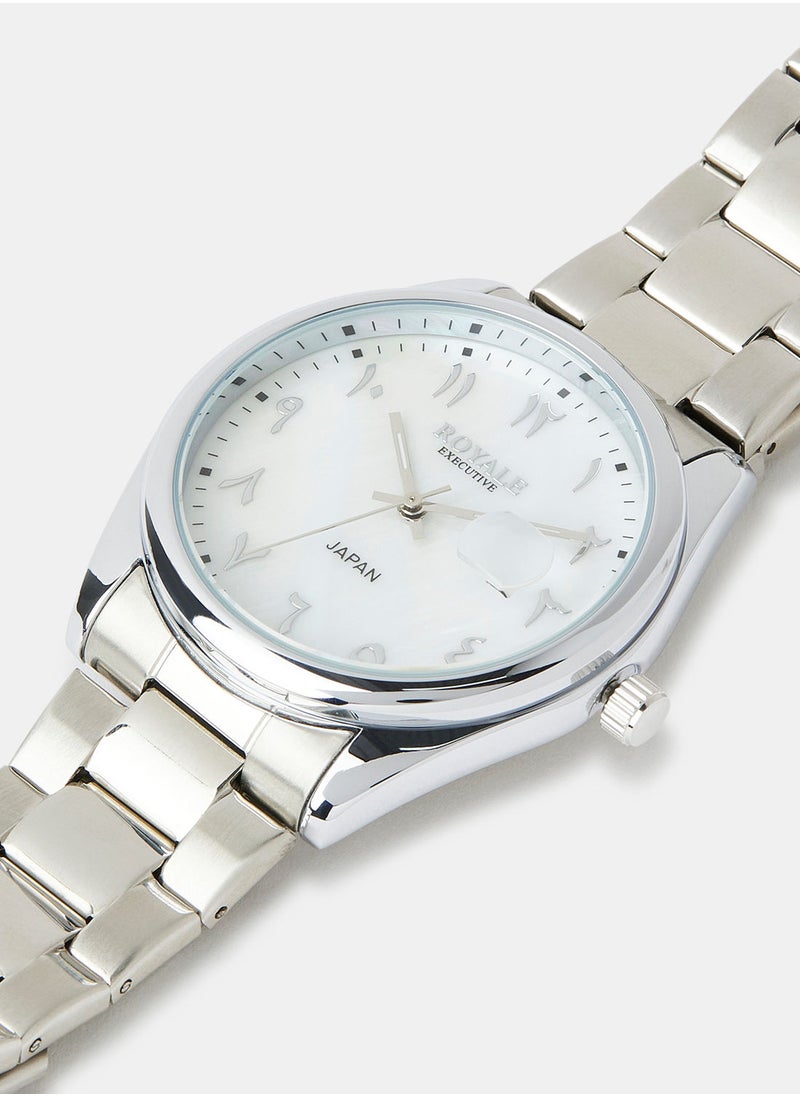 Royale - Mega Round Shape Analog Wrist Watch RE229/19 - 40mm - Silver - Image 1