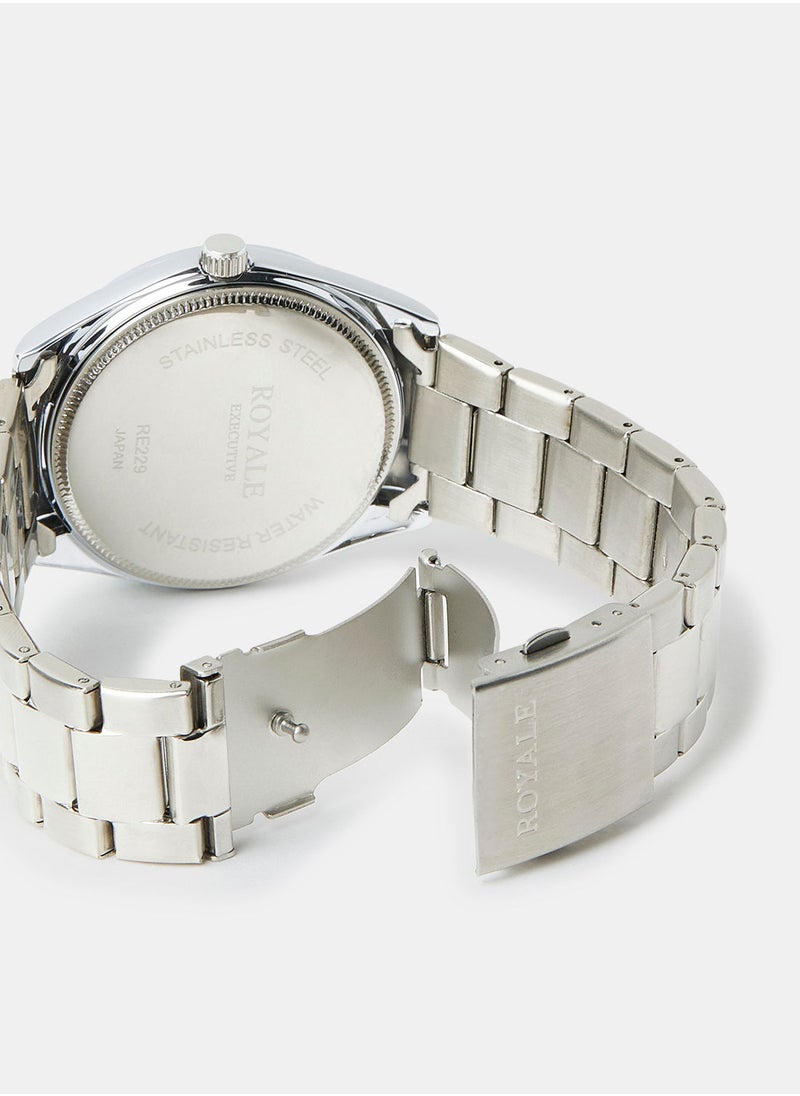 Royale - Mega Round Shape Analog Wrist Watch RE229/19 - 40mm - Silver - Image 1