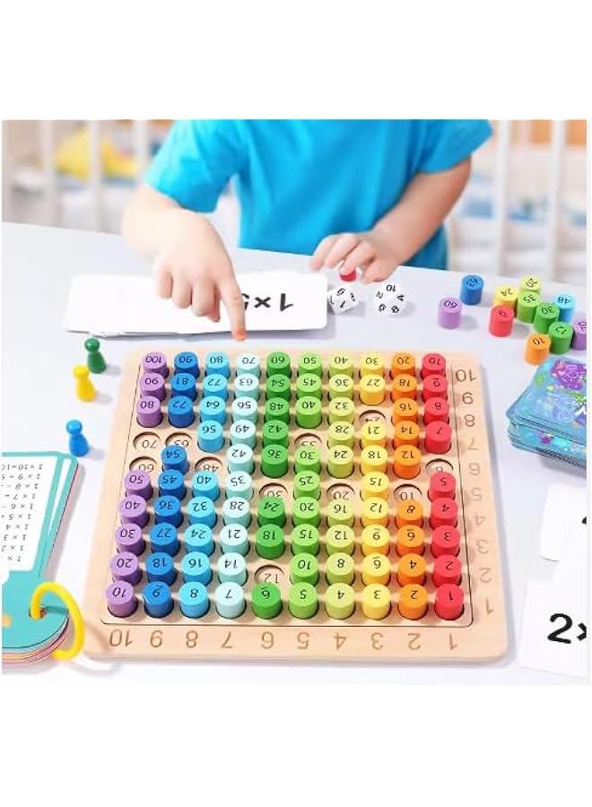 Multiplication Marathon 3 in-1 Wooden Montessori Multiplication Table Game for Toddlers, Preschool, Home School, and Middle School Students (Including Game Instructions)  - Image 2
