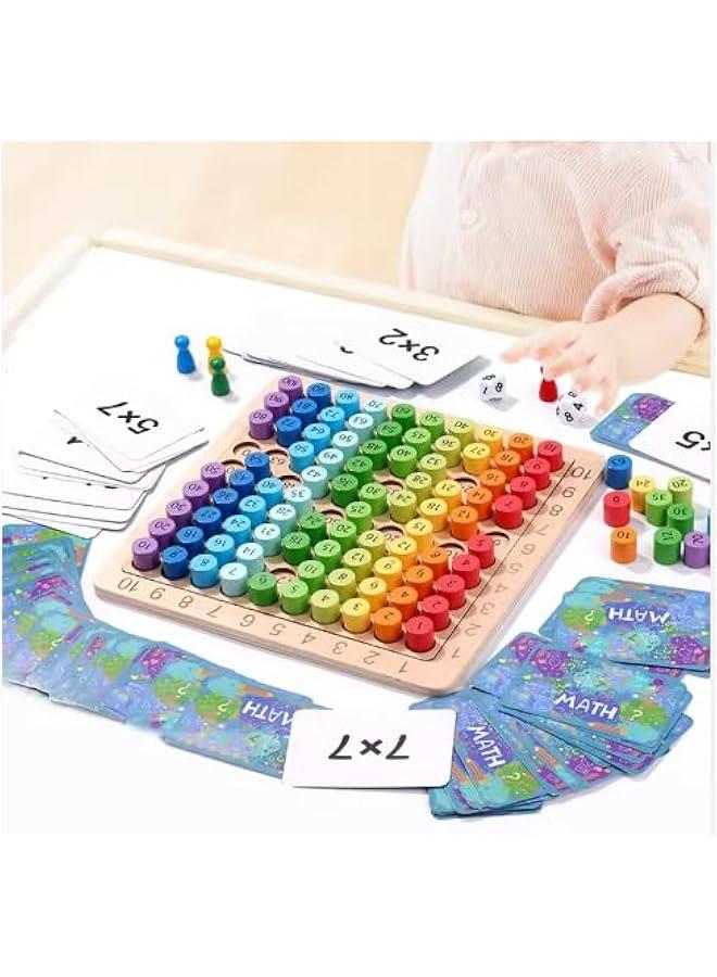 Multiplication Marathon 3 in-1 Wooden Montessori Multiplication Table Game for Toddlers, Preschool, Home School, and Middle School Students (Including Game Instructions)  - Image 3