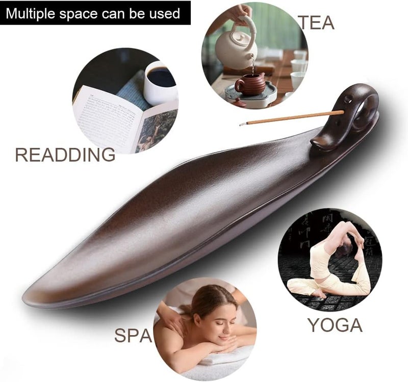 MAKINGTEC Incense Stick Holder with 3 Holes, 9 Inch Length Ceramic Incense for Counters, Meditation Room, Yoga, Home, Office (Brown) - Image 2