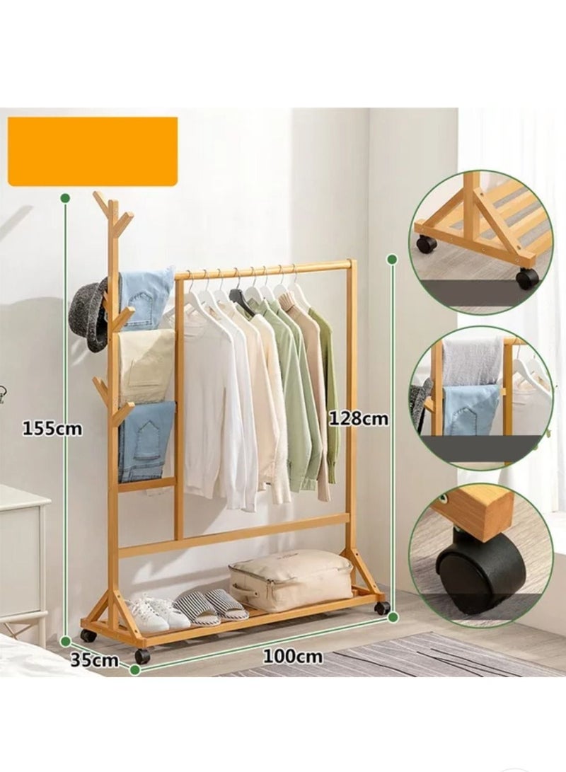 MTL Clothing Stand Bamboo, Coat Rack, Clothes organizer and Holder 100*35*155cm - Image 3