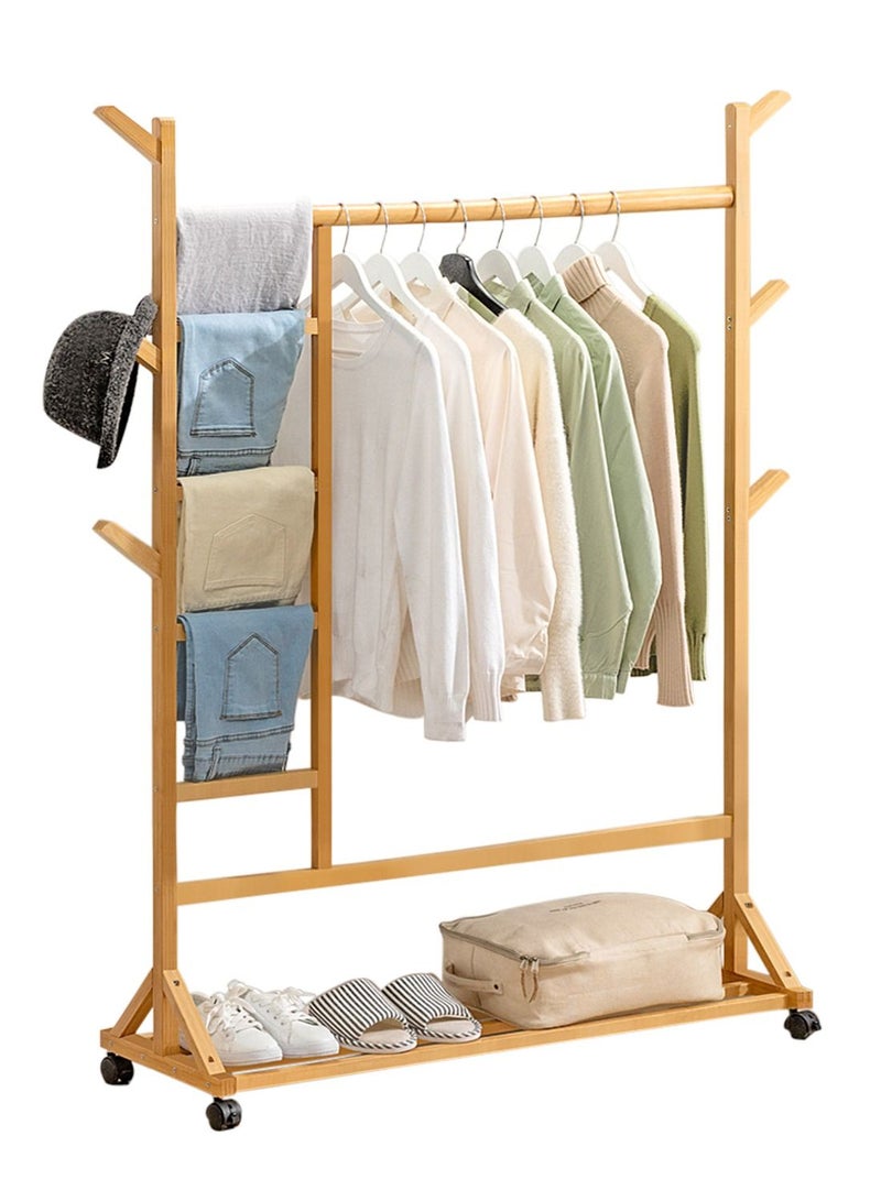 MTL Clothing Stand Bamboo, Coat Rack, Clothes organizer and Holder 100*35*155cm - Image 1